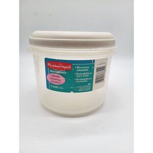 VTG 90s Rubbermaid Servin Saver Almond 3882 Food Storage Container 6 cups 1.7QT